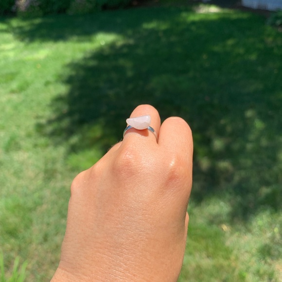 ❗️SOLD❗️ Silver & Bronze Rose Quartz Rings - Picture 3 of 5